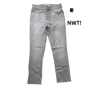 Athleta Cropped Sculptek Granite Gray Stretch Denim, Size 8 NWT